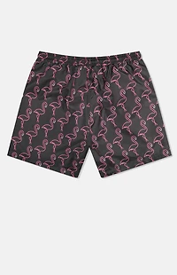WeSC Zack Neon Flamingo 5" Swim Trunks