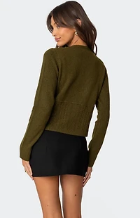 Edikted Half Cable Knit Cardigan