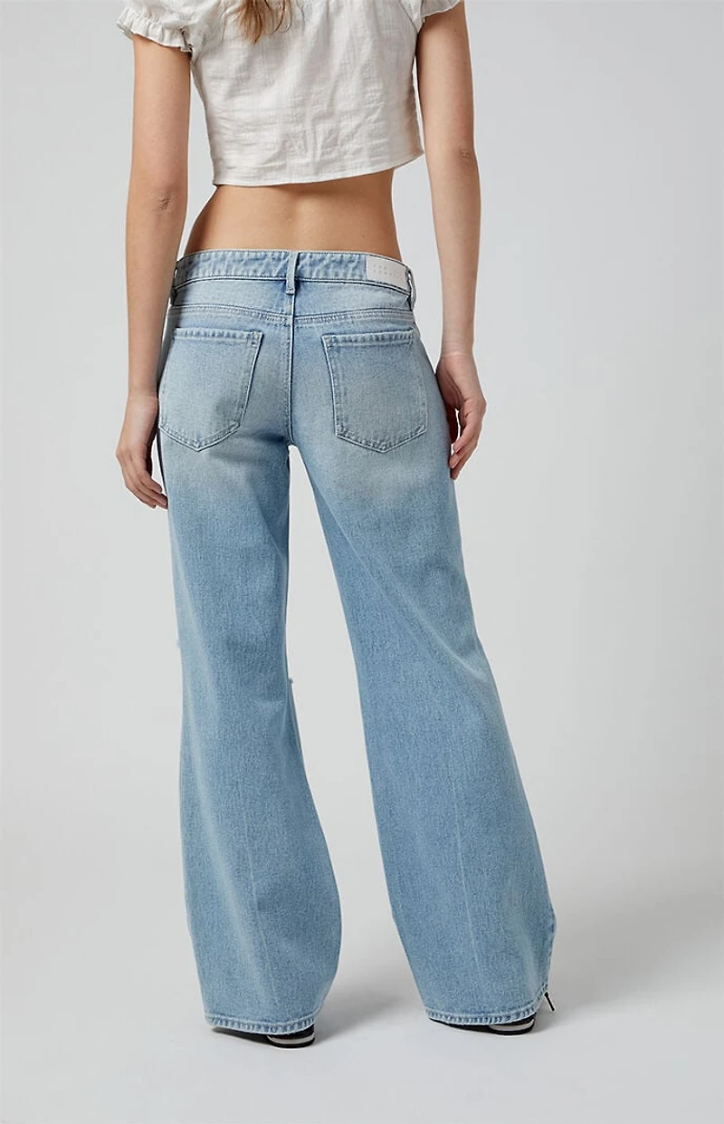 Pacsun Zoe Low Rise Girlfriend Jeans Ripped Light Indigo