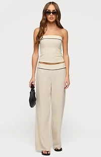 Edikted Dorine Contrast Woven Strapless Top