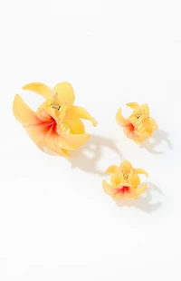 LA Hearts 3 Pack Plumeria Flower Hair Claw Clips