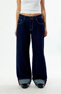 Daisy Street Dark Blue Wide leg Baggy Jeans