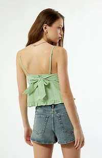 Your Favorite Embroidered Tie Back Babydoll Top