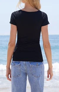 John Galt Black Gina Cinched Top