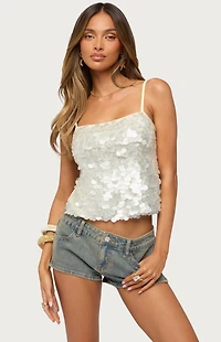 Edikted Macy Backless Sequin Top