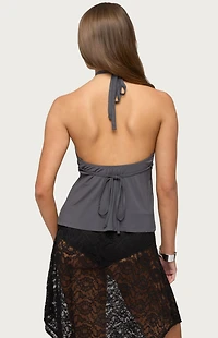 Edikted Dafnie Split Front Crisscross Halter Top