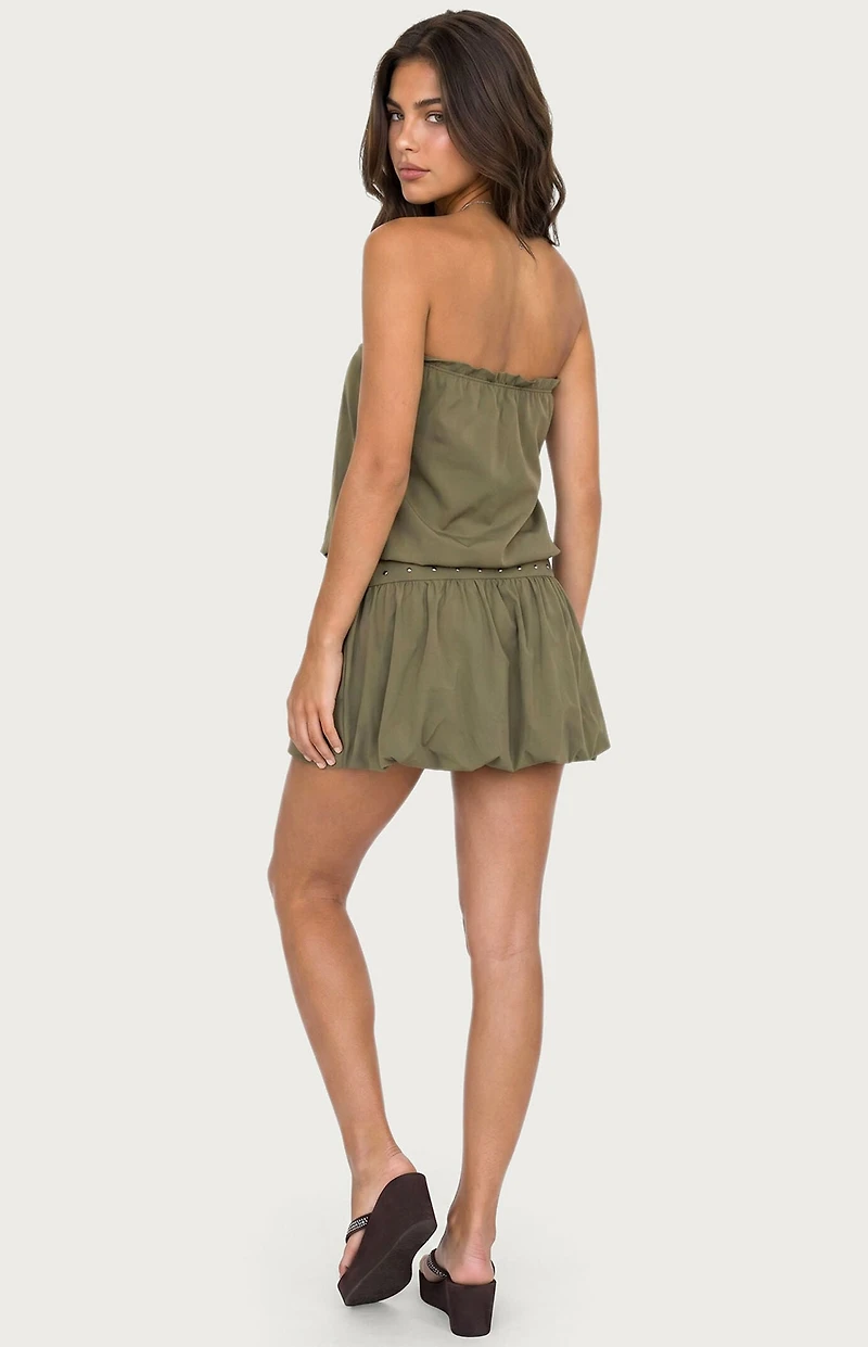 Edikted Layton Studded Strapless Bubble Mini Dress