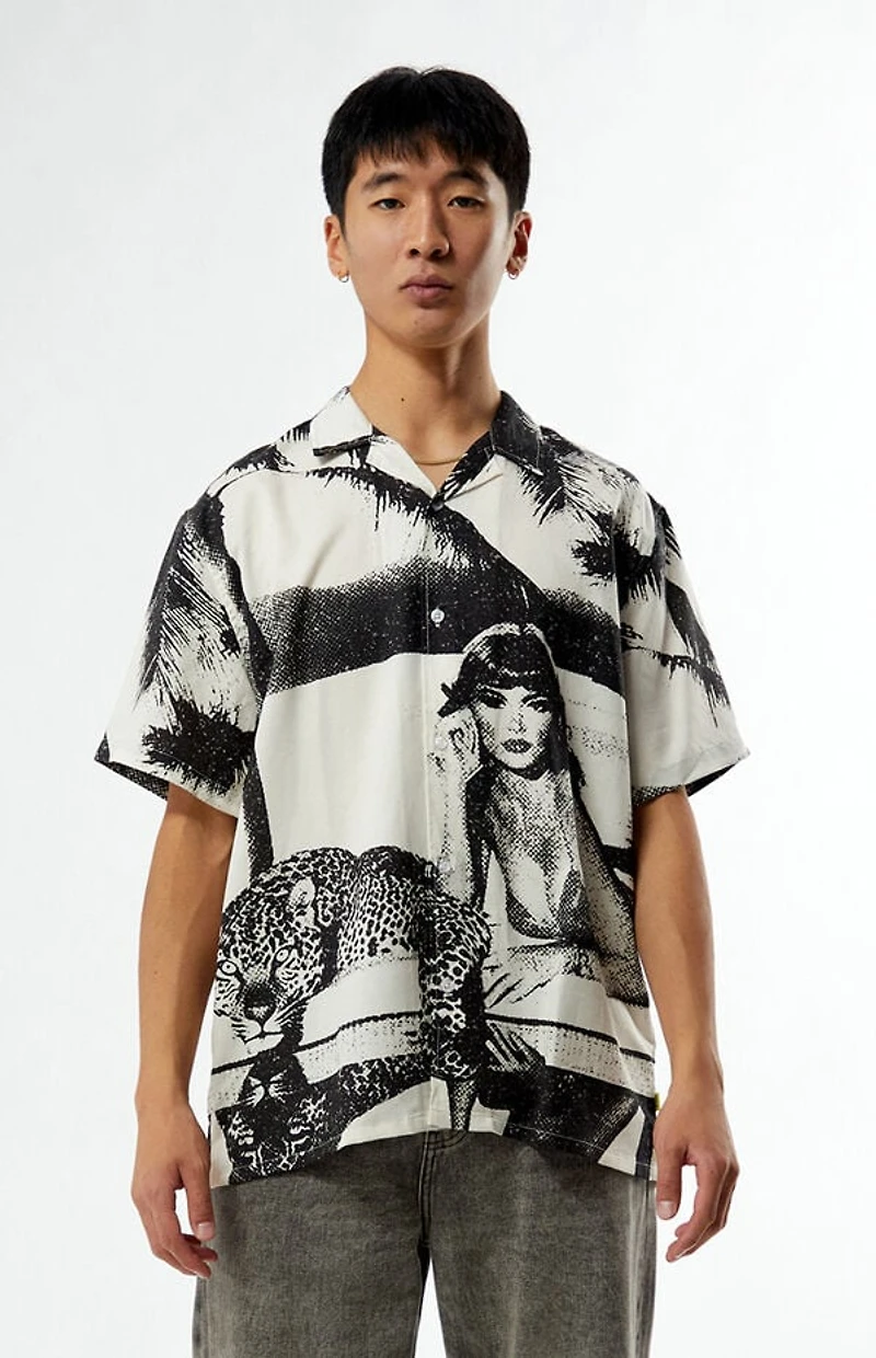 Duvin Design Pool Cat Linen Camp Shirt