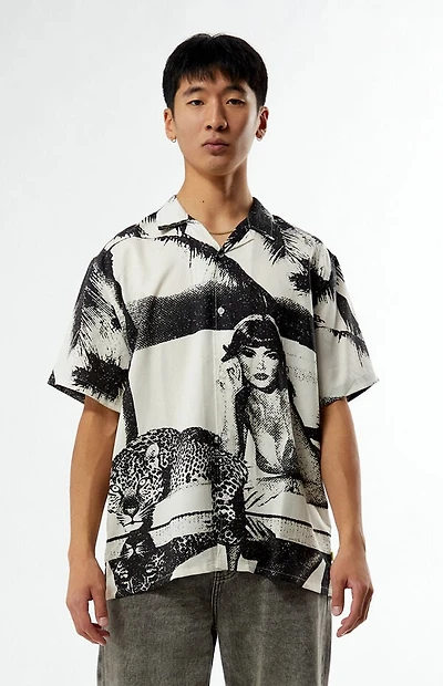 Duvin Design Pool Cat Linen Camp Shirt
