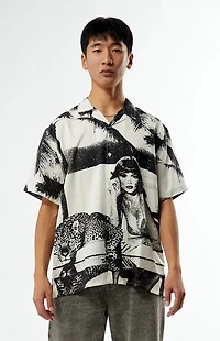Duvin Design Pool Cat Linen Camp Shirt