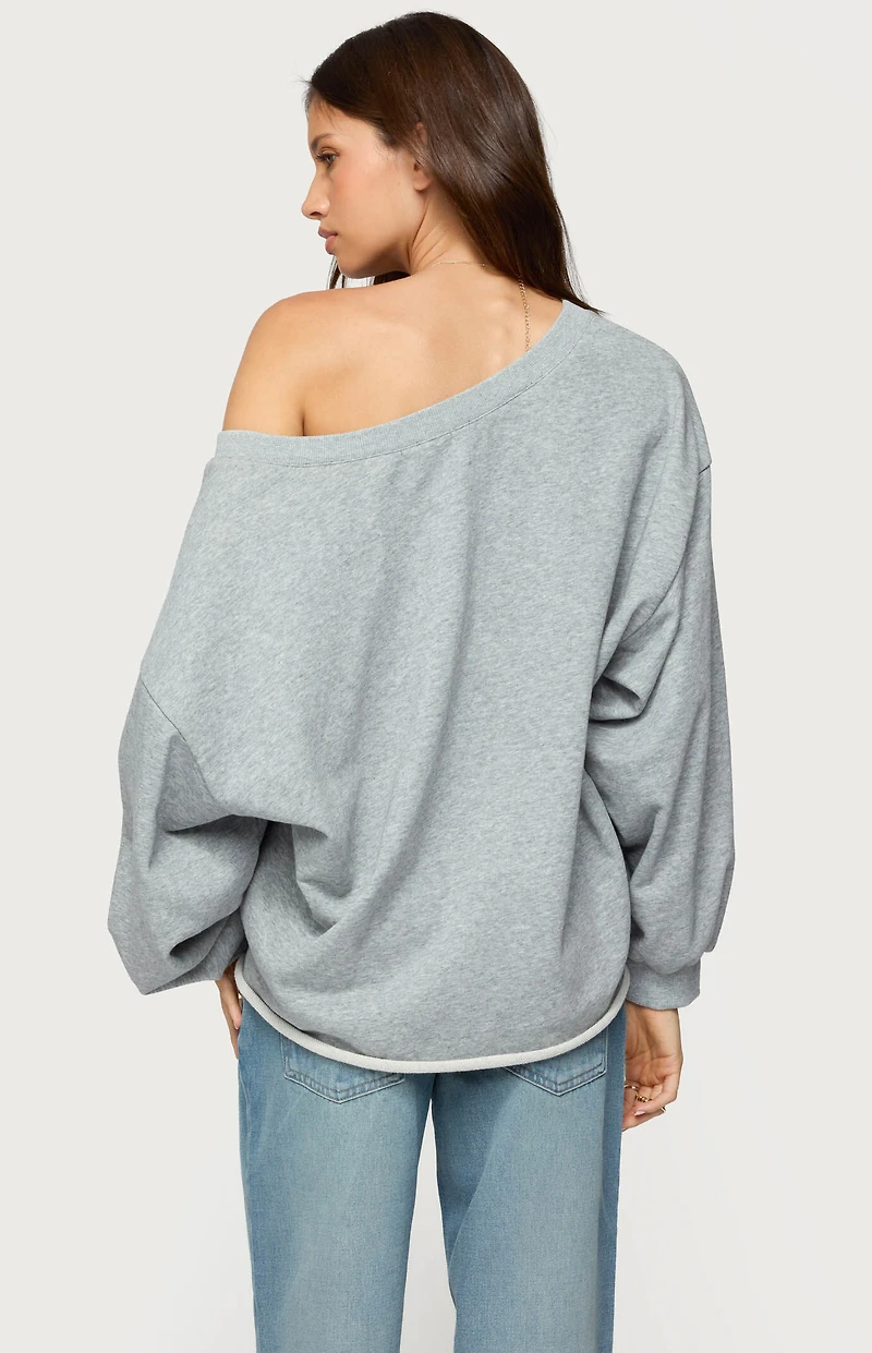 Edikted Winfred Oversized V Neck Sweatshirt