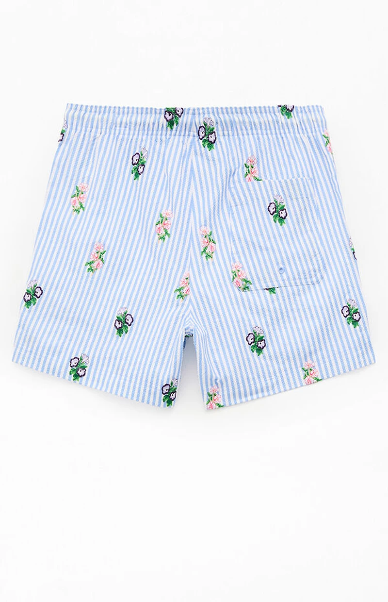 Pacsun Striped Bouquet 4.5" Swim Trunks