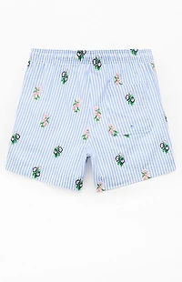 Pacsun Striped Bouquet 4.5" Swim Trunks
