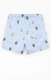 Pacsun Striped Bouquet 4.5" Swim Trunks
