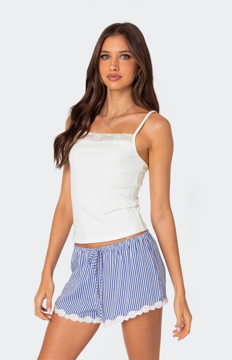 Edikted Gretchen Lace Trim Tank Top