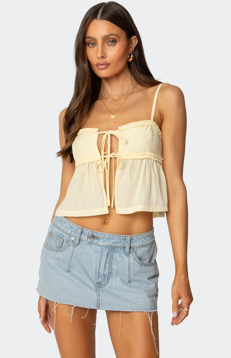 Edikted Loula Tie Front Tank Top