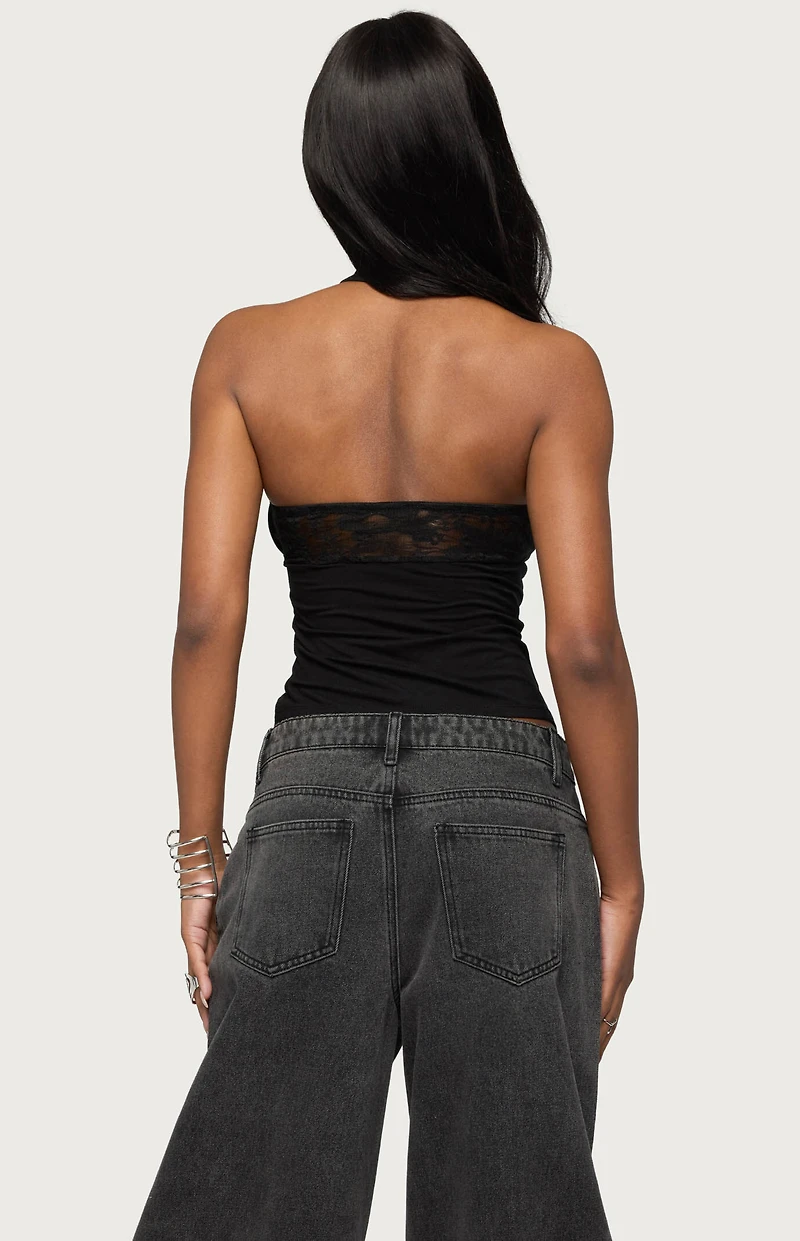 Edikted Lielle Lacey Layered Halter Top