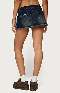 Edikted Adania Denim Mini Skort