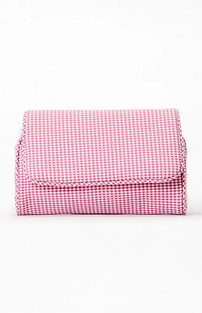 John Galt Red & White Gingham Cosmetic Bag