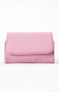 John Galt Red & White Gingham Cosmetic Bag