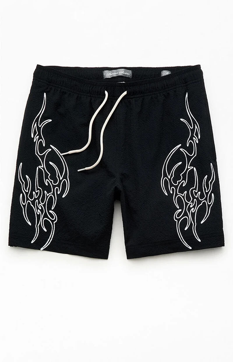 Pacsun Tribe Seersucker 6.5" Swim Trunks
