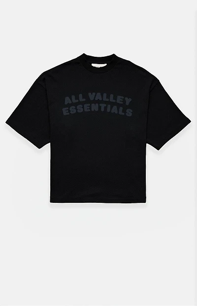 Fear of God ESSENTIALS Vintage Black Mesh Merch T-Shirt
