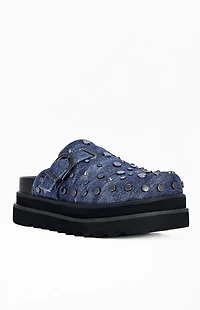 AZALEA WANG Women's Billie Denim Flatform Mules