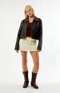 Zemeta Cable Knit Tie Mini Skirt