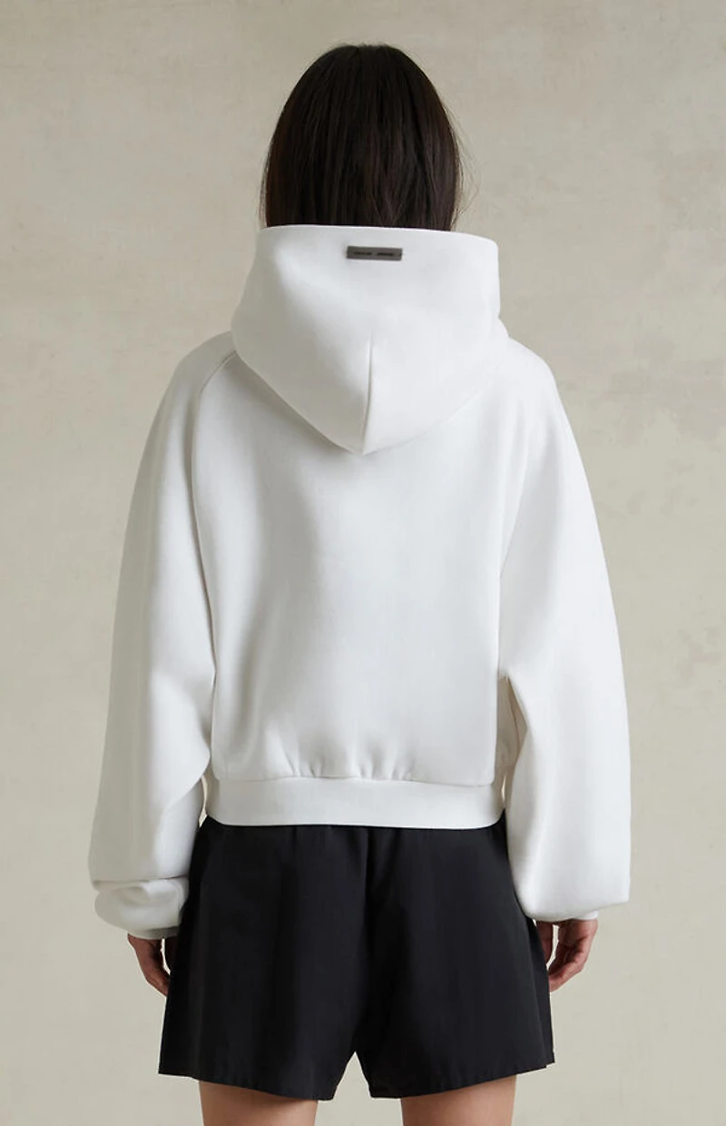 Fear of God ESSENTIALS Women's Bright White Raglan Cropped Hoodie