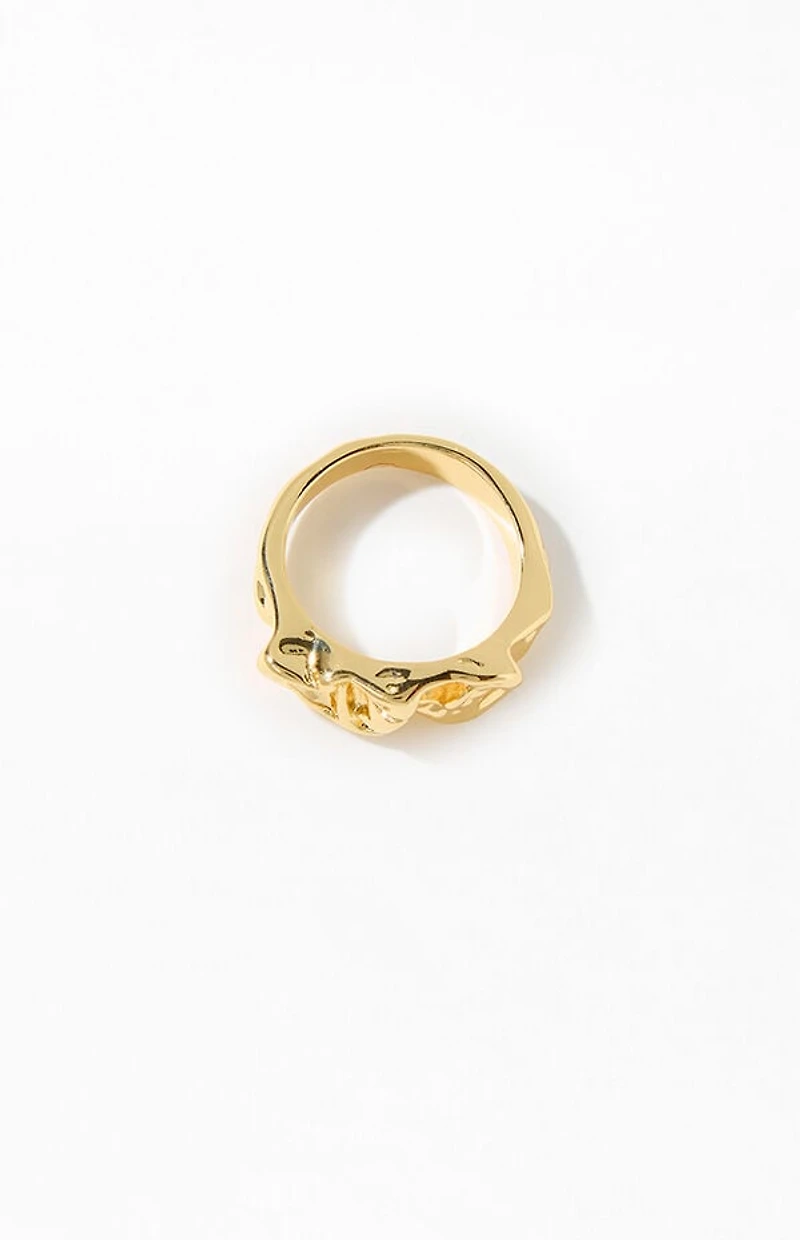 Pacsun Gold Hammered Ring