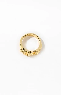 Pacsun Gold Hammered Ring