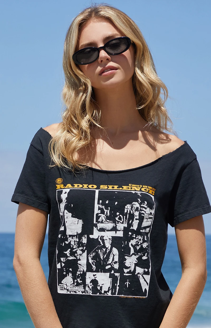 John Galt Radio Silence Off-The-Shoulder Short Sleeve T-Shirt