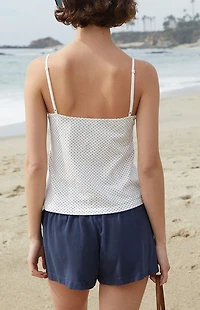John Galt White & Blue Polka Dot Amara Tank Top
