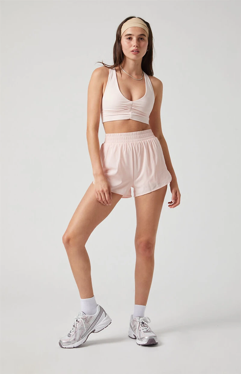 PAC 1980 Active Pink Piping Dolphin Hem Track Shorts