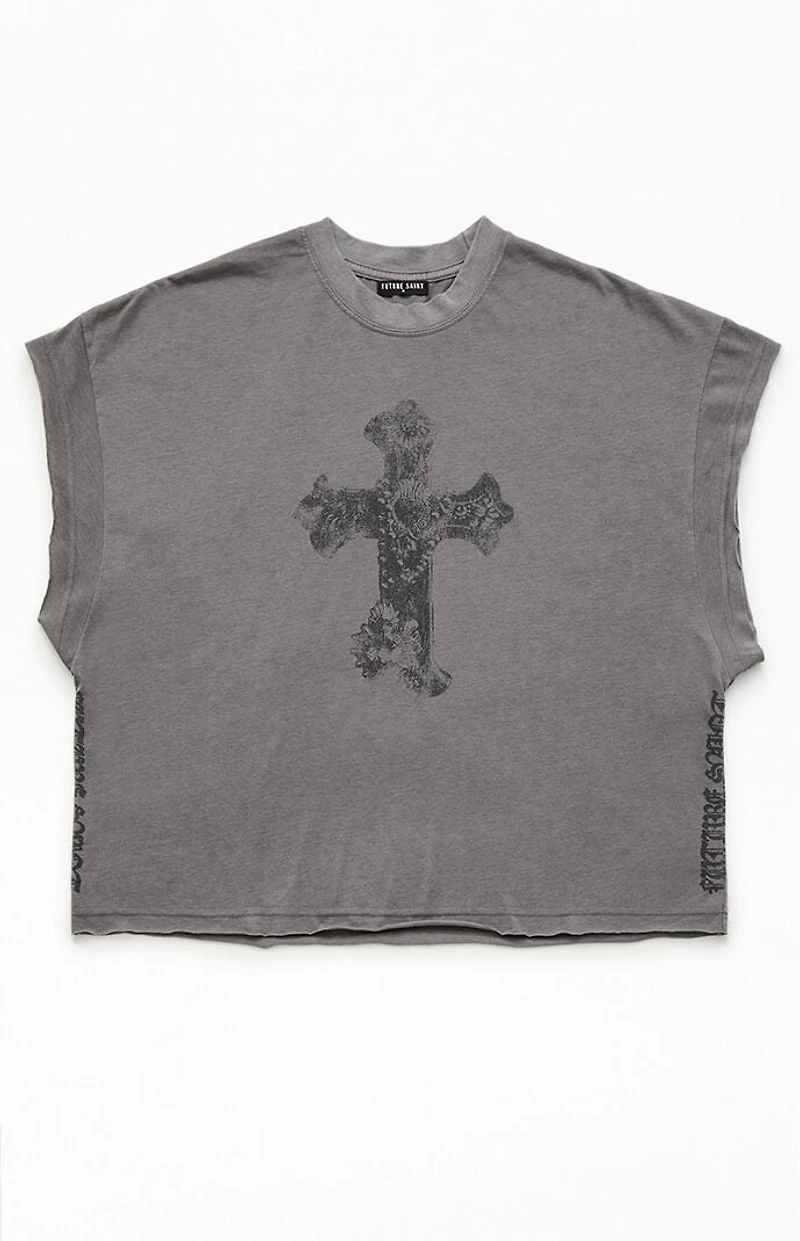 FUTURE SAINT Refuse Limits Cropped Muscle T-Shirt