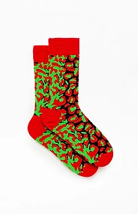 Awake NY x Happy Socks Red Leopard High Crew Socks