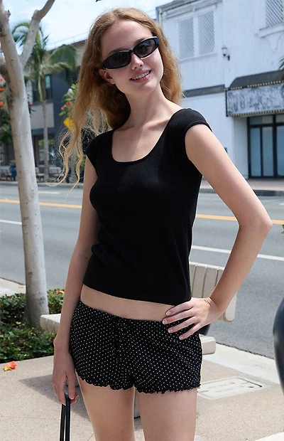John Galt Black Soft Knit Tank Top