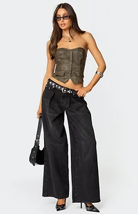 Edikted Maysen Faux Leather Corset