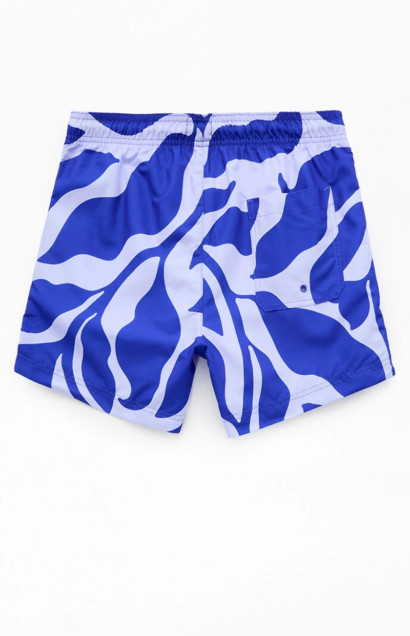 Pacsun Blue Vines AOP 4.5'' Swim Trunks