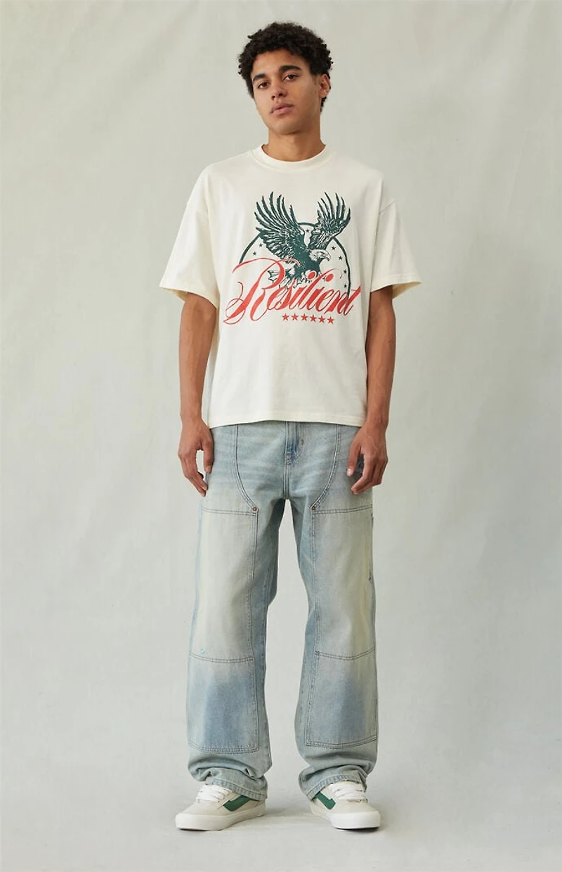 Pacsun Dylan Baggy Jeans Ripped Light Blue Tint