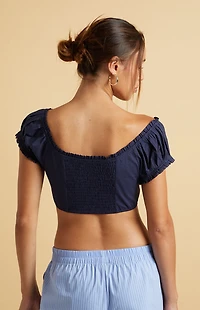 Beverly and Beck Lola Cropped Short Sleeve Top