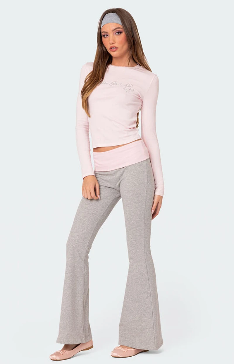 Edikted Molly Contrast Flared Leggings