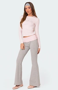 Edikted Molly Contrast Flared Leggings