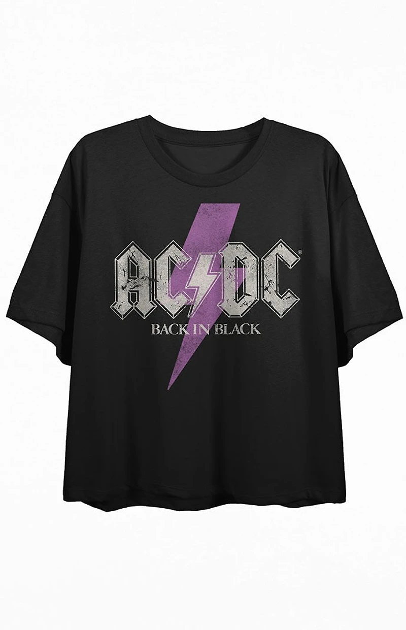 AC/DC Back Black Cropped T-Shirt