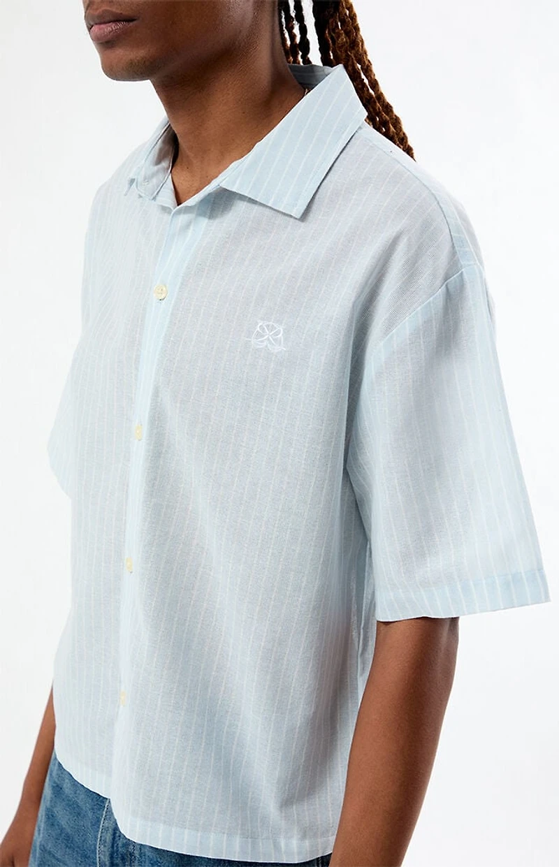 Pacsun Porto Blue Striped Camp Shirt