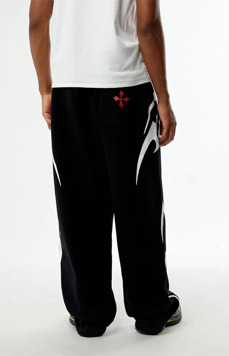 Pacsun Black Tribal Fleece Baggy Sweatpants
