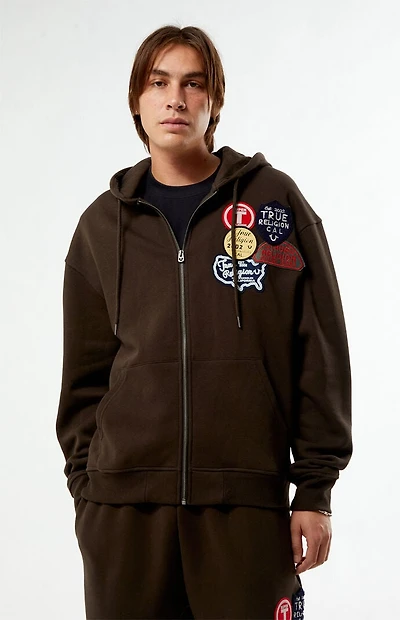 True Religion Vintage Patch Full Zip Hoodie