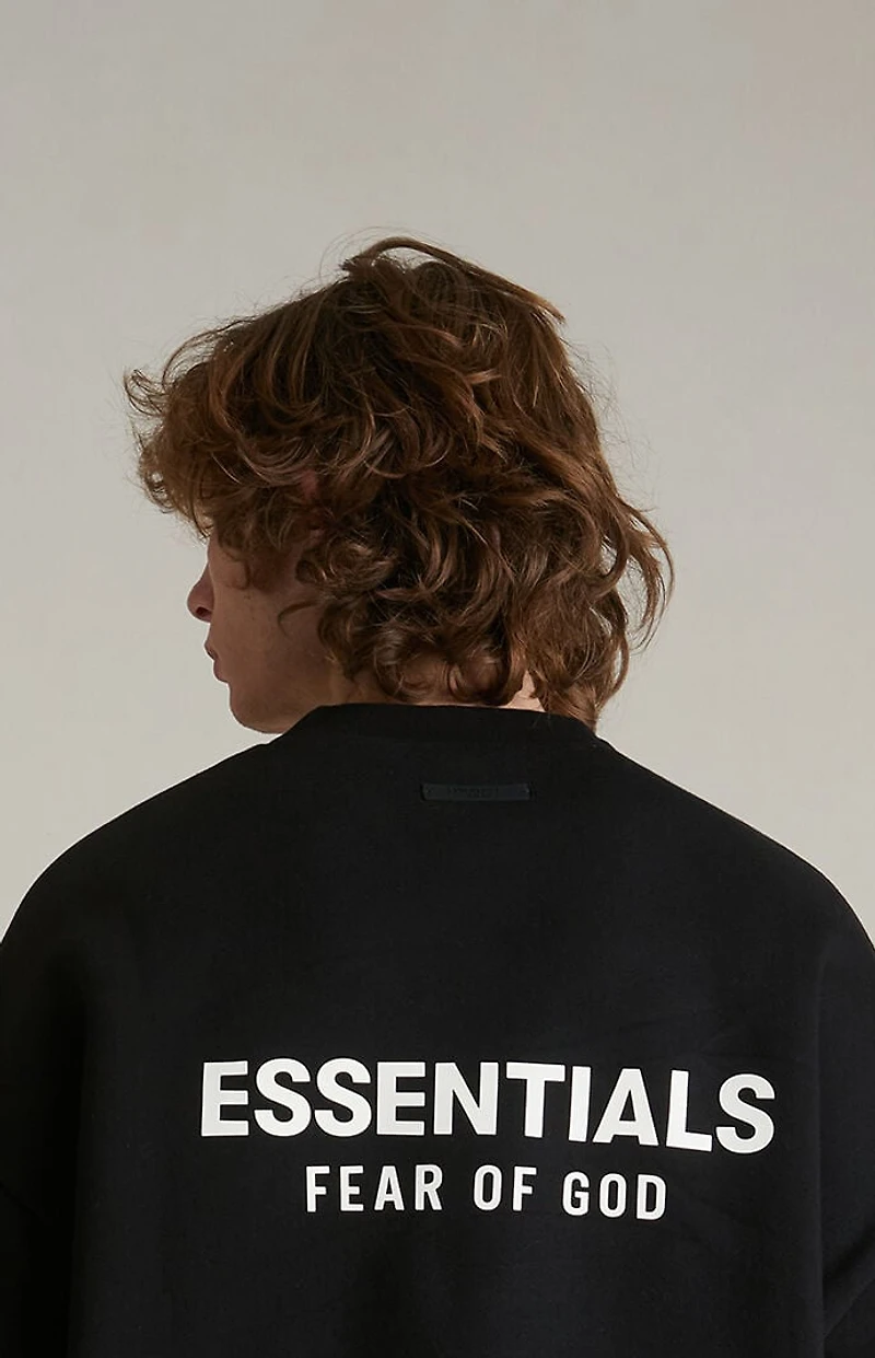 Fear of God ESSENTIALS Black Fleece Crew Neck Sweatshirt