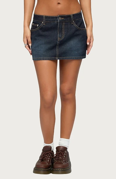 Edikted Chiara Denim Micro Skirt