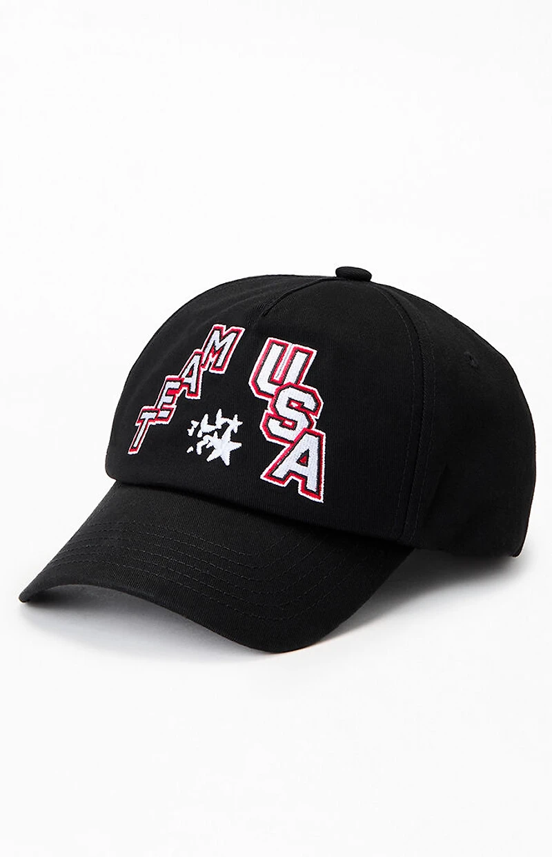 Olympics Milano Cortina Team USA Embroidered Flag & Rings Snapback Hat